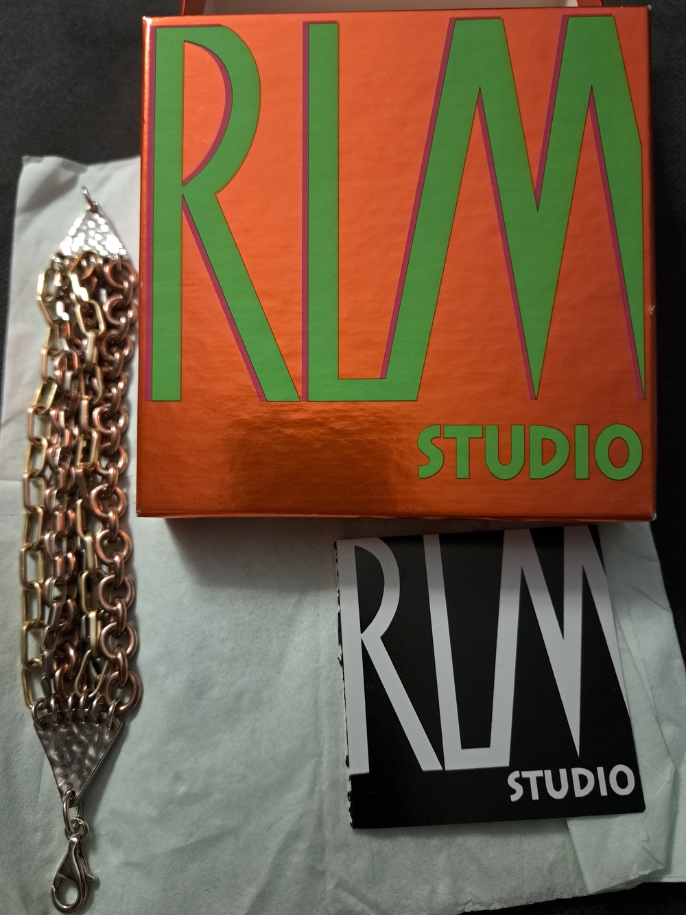 RLM Studio Mixed Metal Multi-Chain Bracelet — Gold SS Copper And Sterling Silver